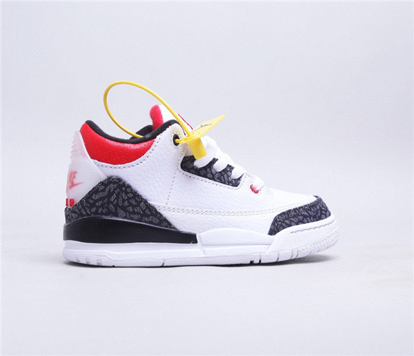 Youth Running weapon Super Quality Air Jordan 3 White/Black Shoes 010